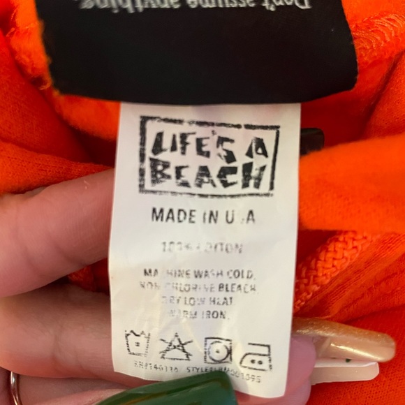 NWT Orange Life’s a Beach Surfgear Hoodie - Picture 5 of 5